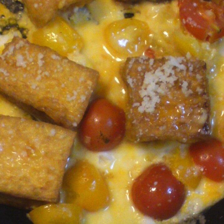 スキレットで!厚揚げで簡単イタリアン風